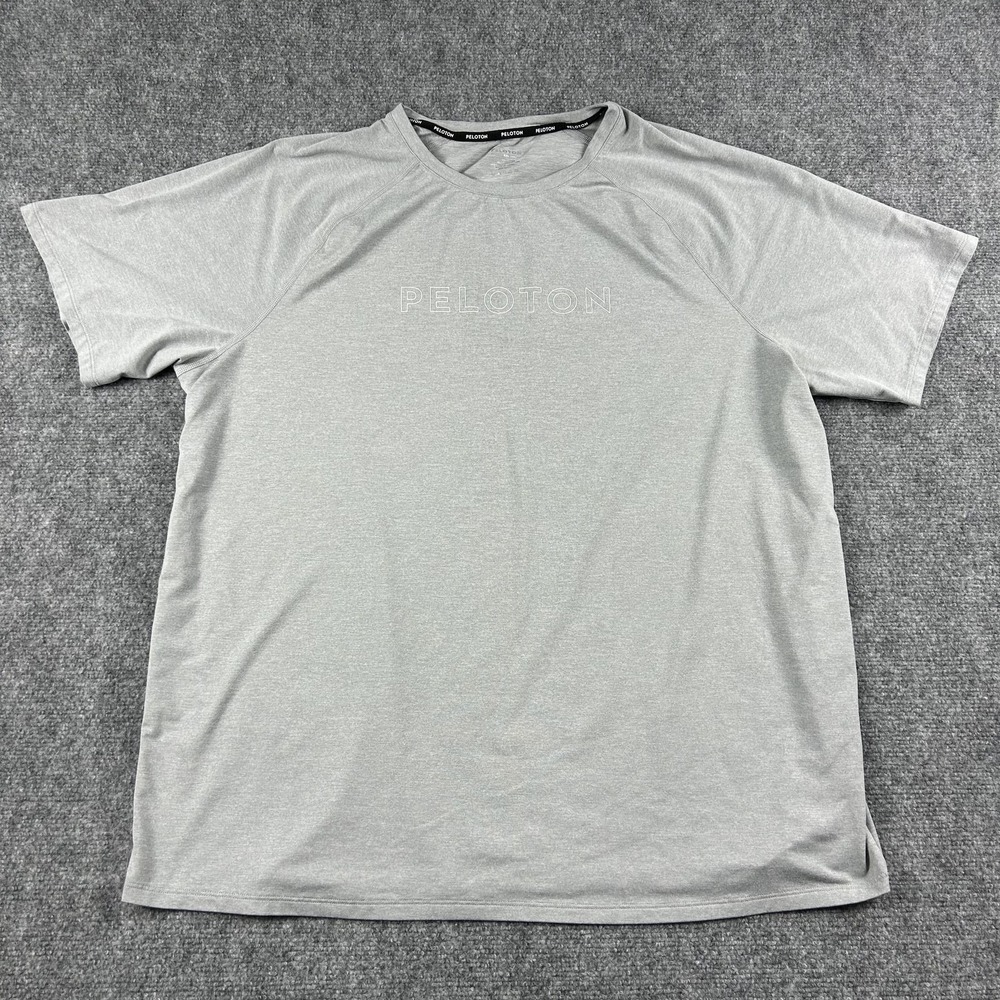 Peloton‎ Shirt Mens XL Gray Short Sleeve Athletic Performance Training Tee